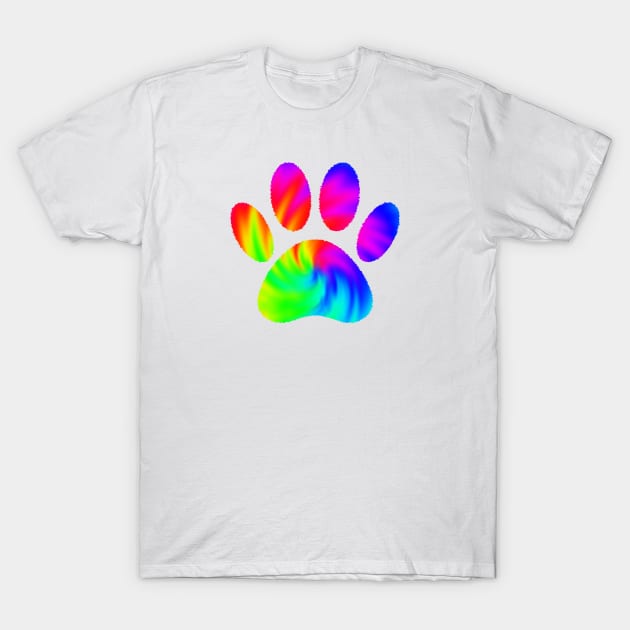 Tie dye top dog paw shirt